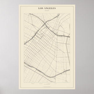 Los Angeles Straßenkarte Poster