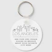 Los Angeles Stylized Skyline | Benutzerdefinierter Schlüsselanhänger (Vorderseite)