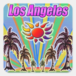 Los Angeles Summer Liebe Quadratischer Aufkleber
