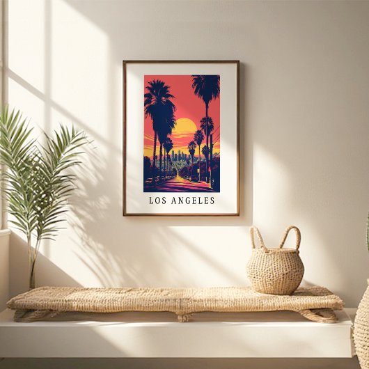 Los Angeles Sunset Skyline Poster