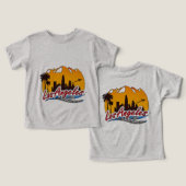 Los Angeles Sunset Skyline T - Shirt Beschreibung (Design Vorderseite & Rückseite)