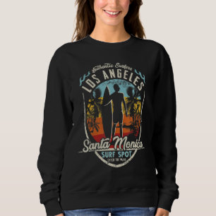 Los Angeles Surfen Vintage Retro Surfer Santa Mon Sweatshirt