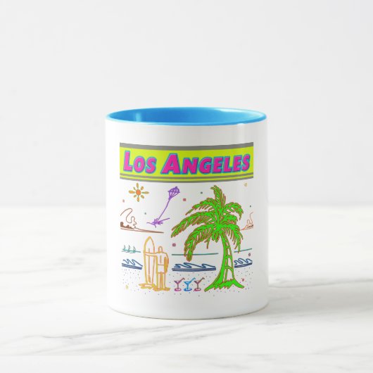 "Los Angeles" Surfer Beach Cup Tasse (Zentrum)