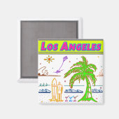 "Los Angeles" Surfer Beach Magnet (Vorderseite/Rückseite)
