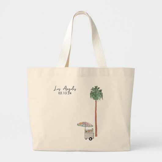 Los Angeles Tote Bag Gastgeschenk Hochzeit Jumbo Stoffbeutel (Vorne)
