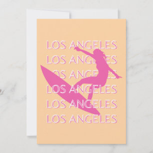Los Angeles Travel Art, Kalifornien, Beach Lovers Feiertagskarte