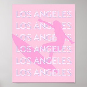 Los Angeles Travel Art, Kalifornien, Pink, Preppy Poster
