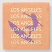 Los Angeles Travel Art, Kalifornien, Reisen, Orang Steinuntersetzer (Vorderseite)