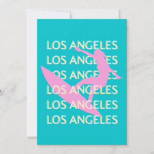 Los Angeles Travel Art, Kalifornien, Surfliebhaber Feiertagskarte