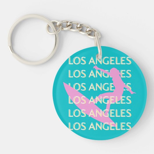Los Angeles Travel Art, Kalifornien, Surfliebhaber Schlüsselanhänger (Vorderseite)