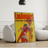 Los Angeles United Air Lines Advertising Poster