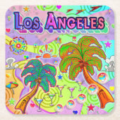 Los Angeles Urlaub Zielort Untersetzer (Vorderseite)