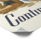 Los Angeles USA Aviation Airline Vintage Travel Poster (Ecke)