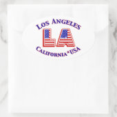 Los Angeles USA Patriotic Oval Logo Ovaler Aufkleber (Tasche)