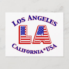 Los Angeles USA Patriotic Red, White & Blue Logo Postkarte