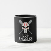 Los Angeles Varsity Baseball Skull Geschenk Tasse (Zentrum)