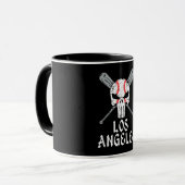 Los Angeles Varsity Baseball Skull Geschenk Tasse (Vorderseite Links)