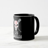 Los Angeles Varsity Baseball Skull Geschenk Tasse (VorderseiteRechts)