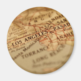 LOS ANGELES Vintag Map Magnet