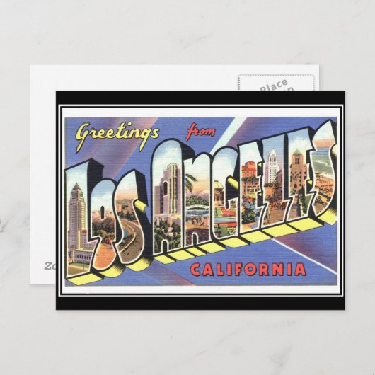 Los Angeles Vintag Postcard Postkarte (Vorne/Hinten)