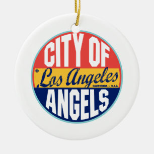 Los Angeles Vintage Etikett Keramikornament