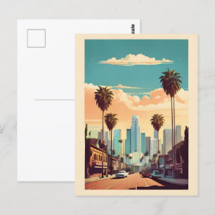 Los Angeles Vintage-Plakat Postkarte