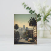 Los Angeles Vintage Poster Postkarte (Stehend Vorderseite)