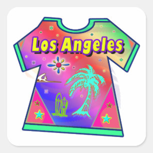 "Los Angeles Vivid 3"-Aufkleber Quadratischer Aufkleber