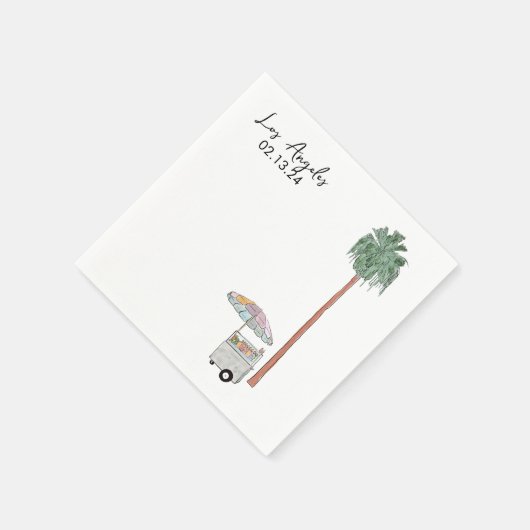 Los Angeles Wasserfarbe Serviette (Ecke)