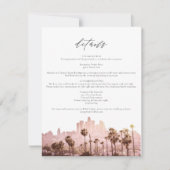 LOS ANGELES Watercolor Skyline Reisedetails Card Einladung (Vorderseite)