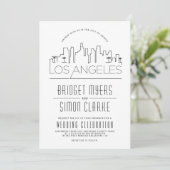 Los Angeles Wedding | Stilisierte Skyline-Einladun Einladung (Stehend Vorderseite)