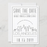 Los Angeles Wedding Stylized Skyline Save the Date