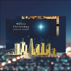 Los Angeles Weihnachtsstern-Foto-Folienkarte Folien Feiertagskarte