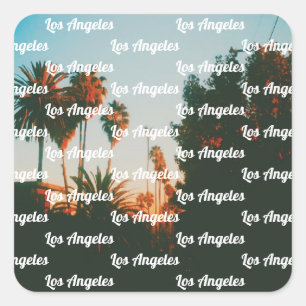Los Angeles, West Hollywood Reiseandenken Quadratischer Aufkleber