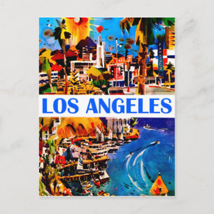 Los Angeles Westküste, USA, Vintage-Reise Postkarte