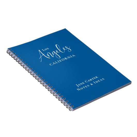 Los Angeles White Script Blue Notizblock (Rechte Seite)