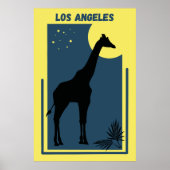 Los Angeles Zoo California Vintage Giraffe Poster (Vorne)