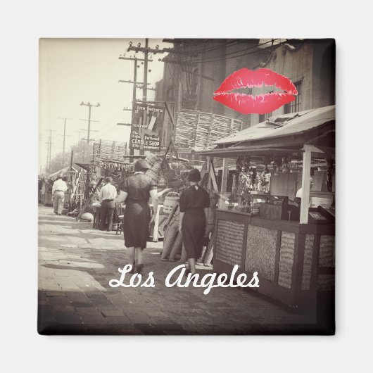 Los Angles California 1935 Olivera Street Foto Magnet (Vorne)