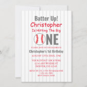 Los! Baseball 1. Geburtstag Einladung (Vorderseite)