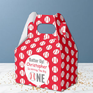 Los! Baseball 1. Geburtstags-Gefälligkeitsbox Geschenkschachtel