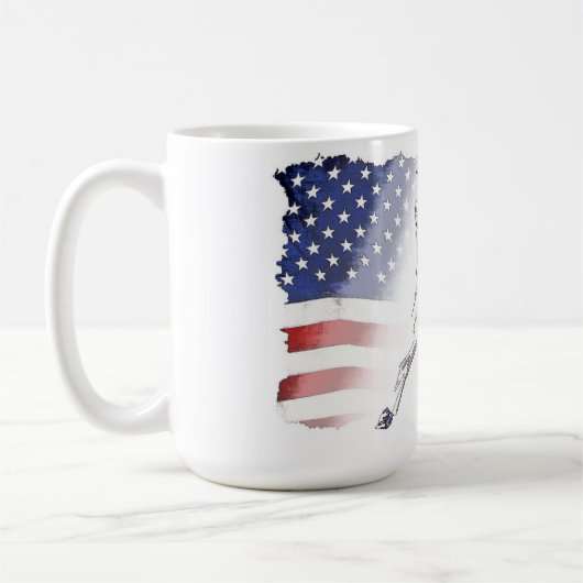 Los! - Baseball Player und US-Flagge Kaffeetasse (Links)