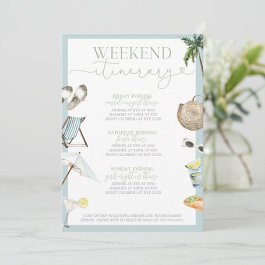 Los Cabos Mexico Bachelorette Wochenende Ausflug Einladung (Stehend Vorderseite)