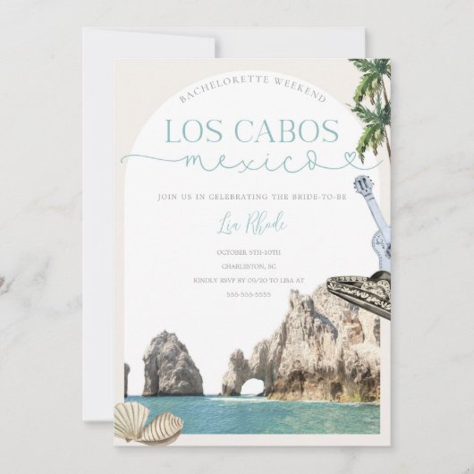 Los Cabos Mexico Bachelorette Wochenende Einladung (Vorderseite)