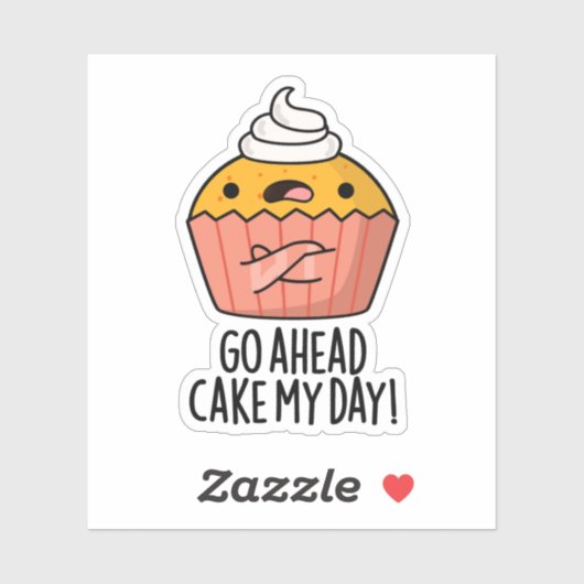 Los, Cake my Day Funny Food Puff Aufkleber (Blatt)