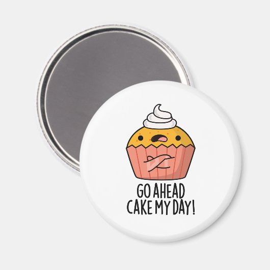 Los, Cake my Day Funny Food Puff Magnet (Vorderseite/Rückseite)