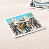 Los Coyotes Mariachi Rechteckiger Pappuntersetzer (angewinkelt)
