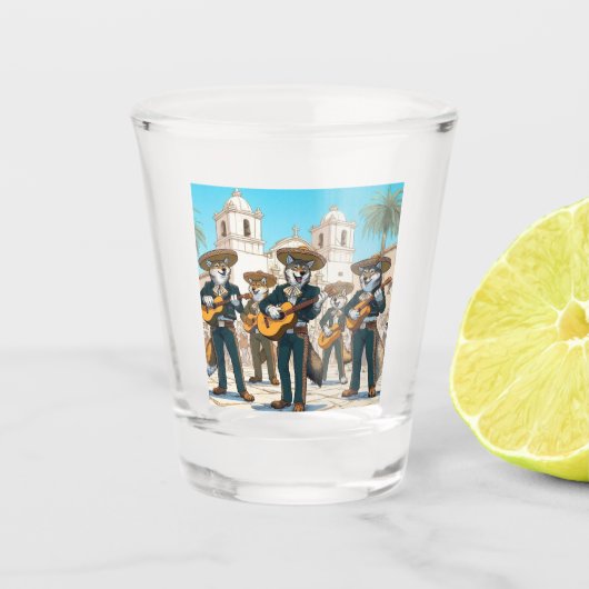 Los Coyotes Mariachi Schnapsglas (Vorderseite)