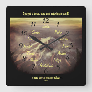 Los Doce Discípulos de Jesús Reloj de Pared Cuad Quadratische Wanduhr
