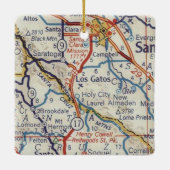 Los Gatos CA Vintage Karte Keramikornament (Rückseite)