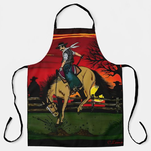 "Los Gauchos" Sandstone Untersetzer/"The Cowboys" Schürze (Vorderseite)